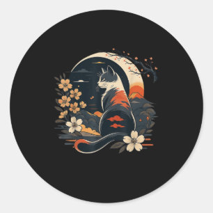 Kawaii Cat Anime Japanisch Funny Art Männer Frauen Runder Aufkleber