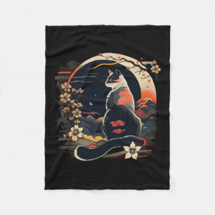 Kawaii Cat Anime Japanisch Retro Männer Frauen Kin Fleecedecke