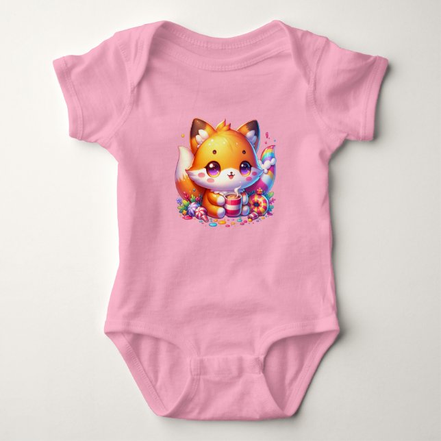 Kawaii Cat Baby Suite - Adventure Design Baby Strampler (Vorderseite)