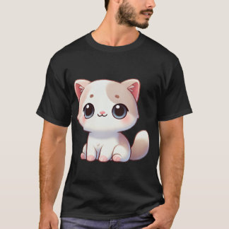 Kawaii Cat Design Adorable Kitten Artwork T-Shirt