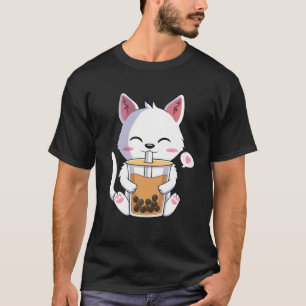 Kawaii Cat Drink Boba Tee Drink Anime Lover