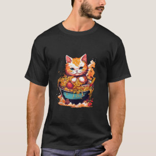 Kawaii Cat Eating Ramen Noodle I gerade wirklich L T-Shirt