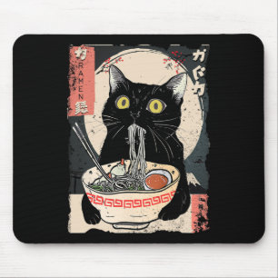 Kawaii Cat Eating Ramen Noodles Funny Anime Gift G Mousepad