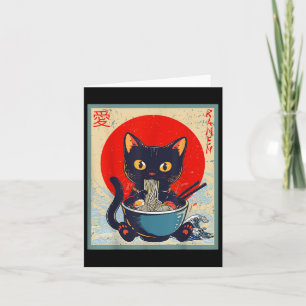 Kawaii Cat Eating Ramen Noodles Funny Anime Girls Karte