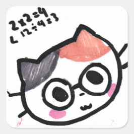 Kawaii Cat Emoji by Eisley Quadratischer Aufkleber
