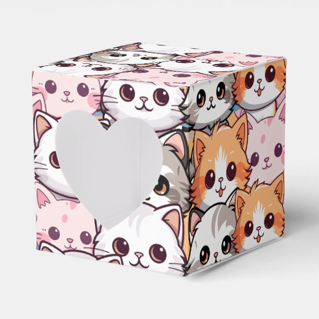 Kawaii Cat feline Kitten Haustier Druckklopfen Geschenkschachtel (Vorderseite)