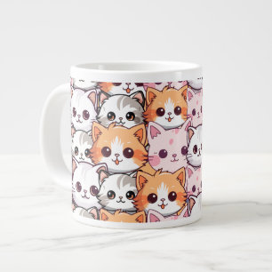 Kawaii Cat feline Kitten Haustier Druckklopfen Jumbo-Tasse