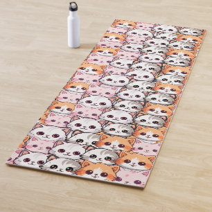 Kawaii Cat feline Kitten Haustier Druckklopfen Yogamatte
