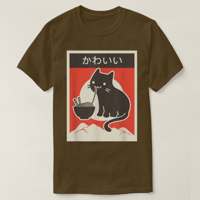 Kawaii Cat - Funny Ramen Lover, japanischer Lebens T-Shirt (Design vorne)