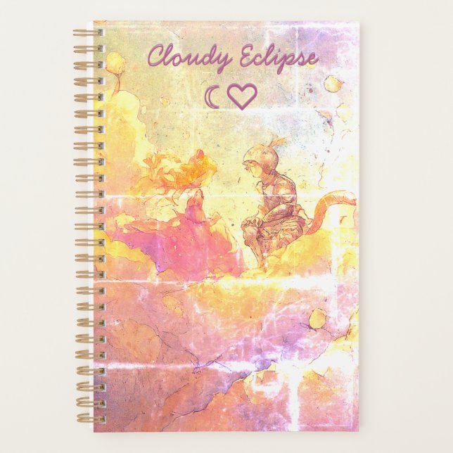 Kawaii Cat Girl Princess & Cat Knight Boy Planner Planer (Vorderseite)