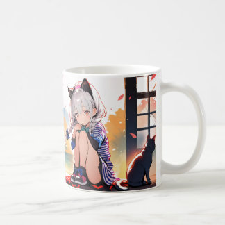 Kawaii Cat Girl Sakura Tapestes - Anime cup Kaffeetasse