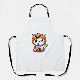 Kawaii Cat Halloween Anime Boba Tea Blase Milk Te Schürze