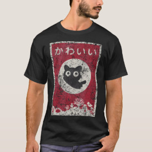 Kawaii Cat Japanisch Black Anime Cat T Shirt