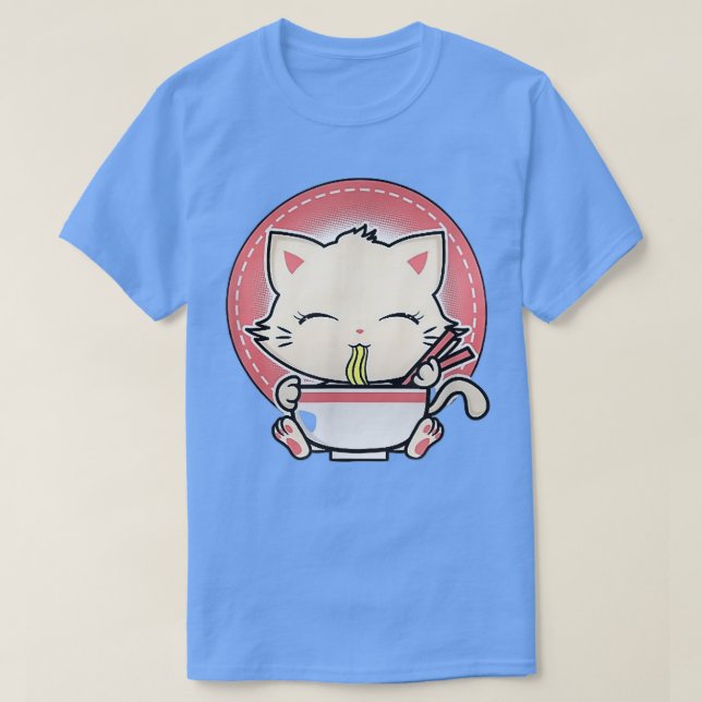 Kawaii Cat Niedlich Anime Otaku Japanisch Ramen No T-Shirt (Design vorne)