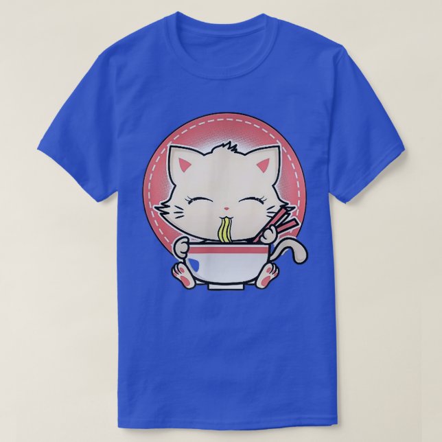 Kawaii Cat Niedlich Anime Otaku Japanisch Ramen No T-Shirt (Design vorne)