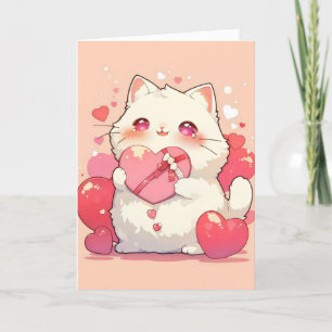 Kawaii Cat Niedliche Liebe Feiertagskarte