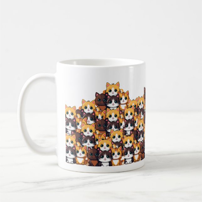 Kawaii Cat Pattern in Soft Colors Tasse (Links)