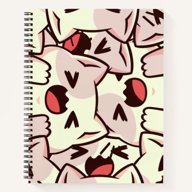 Kawaii Cat Pattern Notizbuch (Vorderseite)