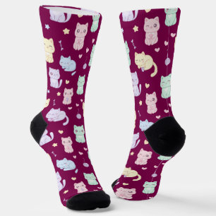 Kawaii Cat Pattern Socks Socken