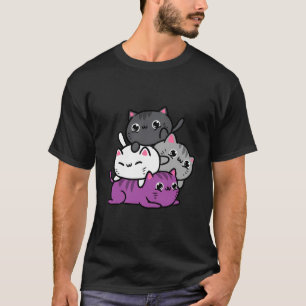 Kawaii Cat Pile Asexual Prix T-Shirt
