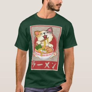 Kawaii Cat Ramen Anime Vintage japanische Gift Gir T-Shirt