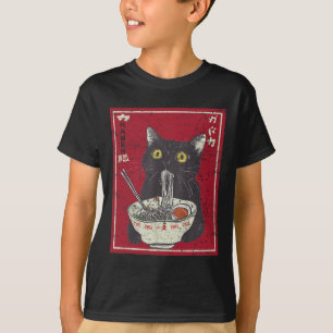 Kawaii Cat Ramen Japanese Food Funny Anime Girls T T-Shirt