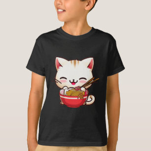 Kawaii Cat Ramen Liebe Japanisch Food Funny Anime  T-Shirt