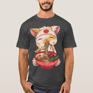 Kawaii Cat Ramen Noodles Niedlich Kitten Japanisch T-Shirt