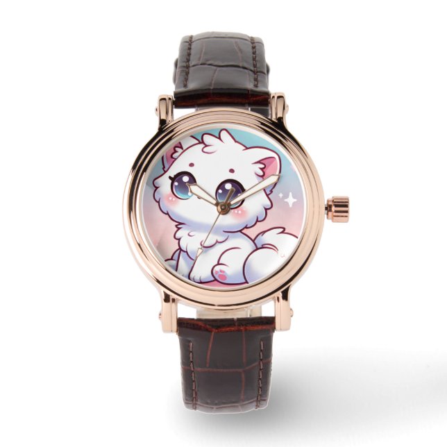 Kawaii Cat Smartwatch Face Armbanduhr (Vorderseite)