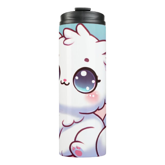 Kawaii Cat Thermal Tumbler Thermosbecher (Vorderseite)