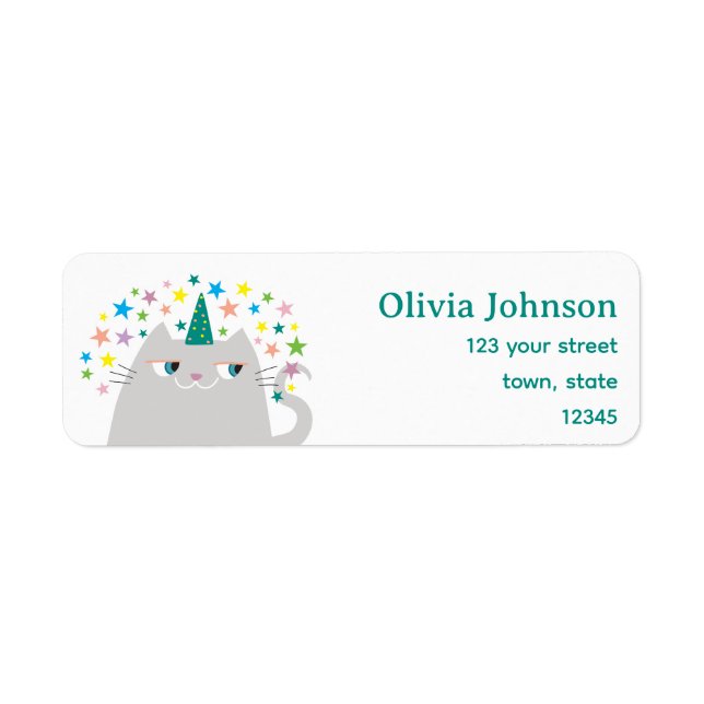 Kawaii Cat Unicorn Rücksendeadresse (Vorne)