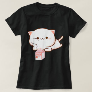 Kawaii Cat with Strawberry Milk T-Shirt