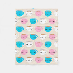 Kawaii Cats Cup of Tea Fleecedecke