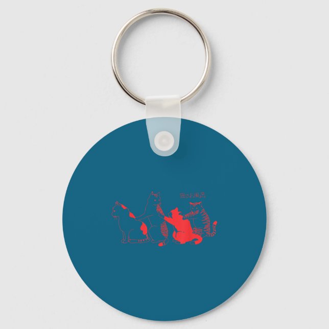 Kawaii Cats Japanese Streetwear Harajuku Aesthetic Schlüsselanhänger (Vorderseite)