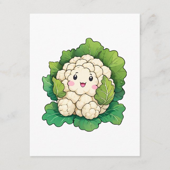 Kawaii Cauliflower Begleitkarte (Vorderseite)