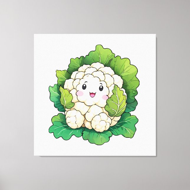 Kawaii Cauliflower Leinwanddruck (Vorderseite)