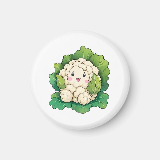 Kawaii Cauliflower Magnet (Vorne)