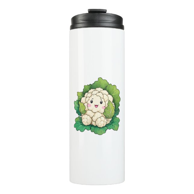 Kawaii Cauliflower Thermosbecher (Vorderseite)