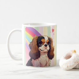 Kawaii Cavalier King Charles Pastel Rainbow Kaffeetasse