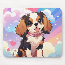 Kawaii Cavalier King Charles Pastel Rainbow Mousepad