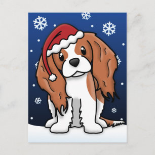 Kawaii Cavalier Spaniel Christmas Postcard Feiertagspostkarte