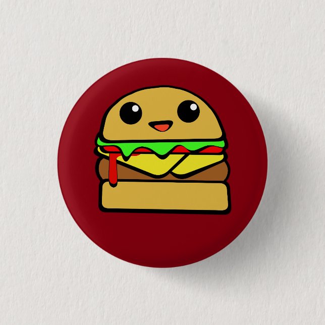Kawaii Cheese Burger Button (Vorderseite)