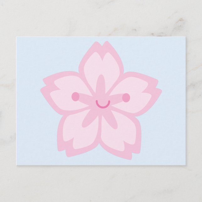 Kawaii Cherry Blossom Blume Postkarte (Vorderseite)