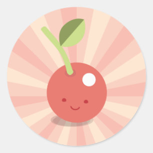 Kawaii Cherry Pink Aufkleber