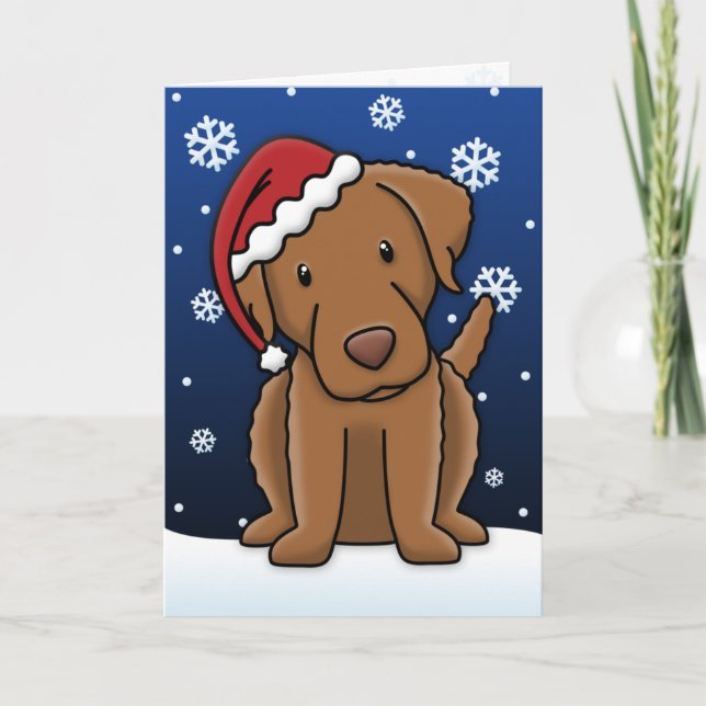 Kawaii Chesapeake Bay Retriever-Weihnachtskarte Feiertagskarte (Vorderseite)