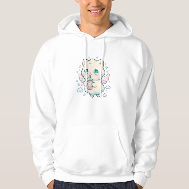 Kawaii Chibi Boba Katze Hoodie (Vorderseite)