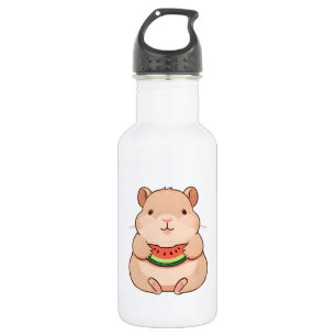 Kawaii Chibi Capybara beim Essen einer Wassermelon Edelstahlflasche
