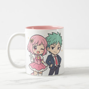 Kawaii Chibi Couple Anime Tasse Niedliches Geschen
