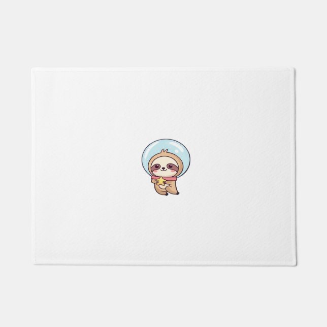 Kawaii Chibi Faultier Astronaut � Cute Weltraum Fa Fußmatte (Vorderseite)