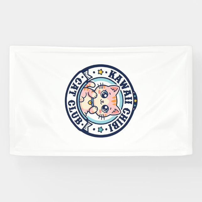 Kawaii Chibi Katze Katzenmutter Geschenkidee - Kaw Banner (Horizontal)